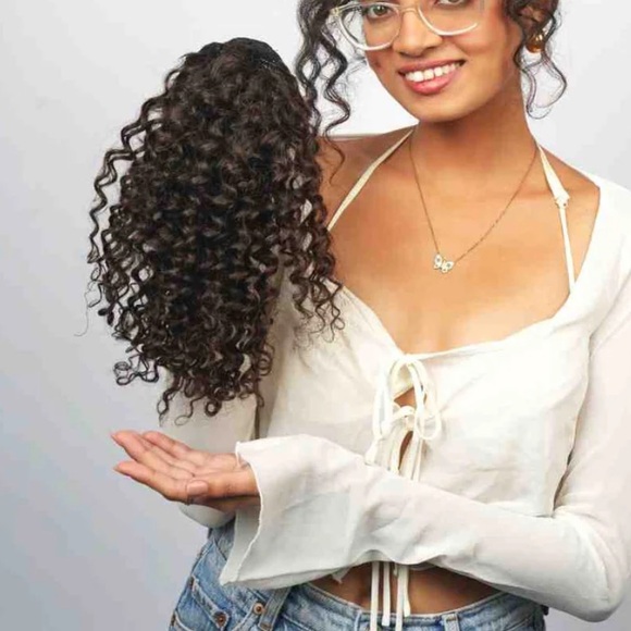 Brand new original curly hair Messy bun topper extensions - Picture 2 of 8